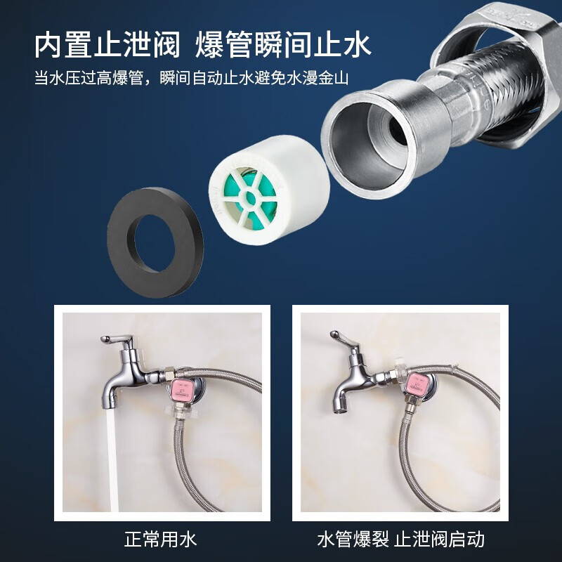 Submarine FBC-80 stainless steel braided water supply hose explosion-proof pointed single hole basin faucet 80cm
