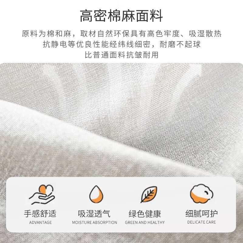 Aunolan sofa bed dual-purpose Nordic simple small apartment multi-functional foldable storage retractable fabric bed outer diameter 2.0 meters skin-friendly cotton and linen + storage high-density sponge type