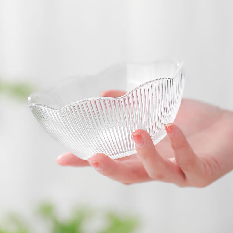 Huixun Jingdong's own brand glass petal bowl dessert salad ice cream fruit bowl 300ml