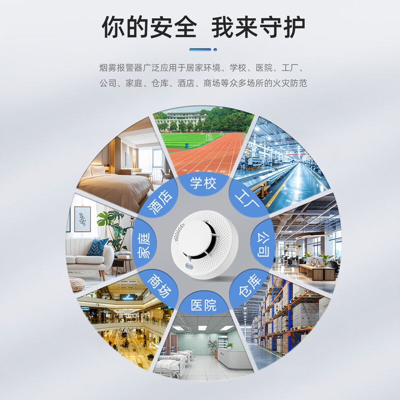 Tanda Taihean smoke alarm 3C certified household independent smoke detector fire protection commercial fire detector smoke detector 3-year battery life / fire certification