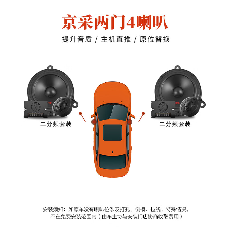 JBL Jingcai series car audio original car replacement upgrade 6.5-inch speaker JBL two-way set