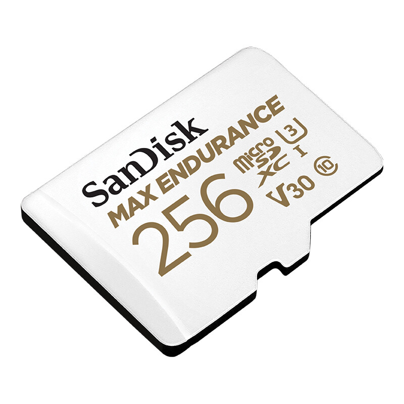 SanDisk 256GB TF (MicroSD) memory card 4K V30 U3 is suitable for home monitoring and driving recorder memory cards. It is durable and has longer recording time.