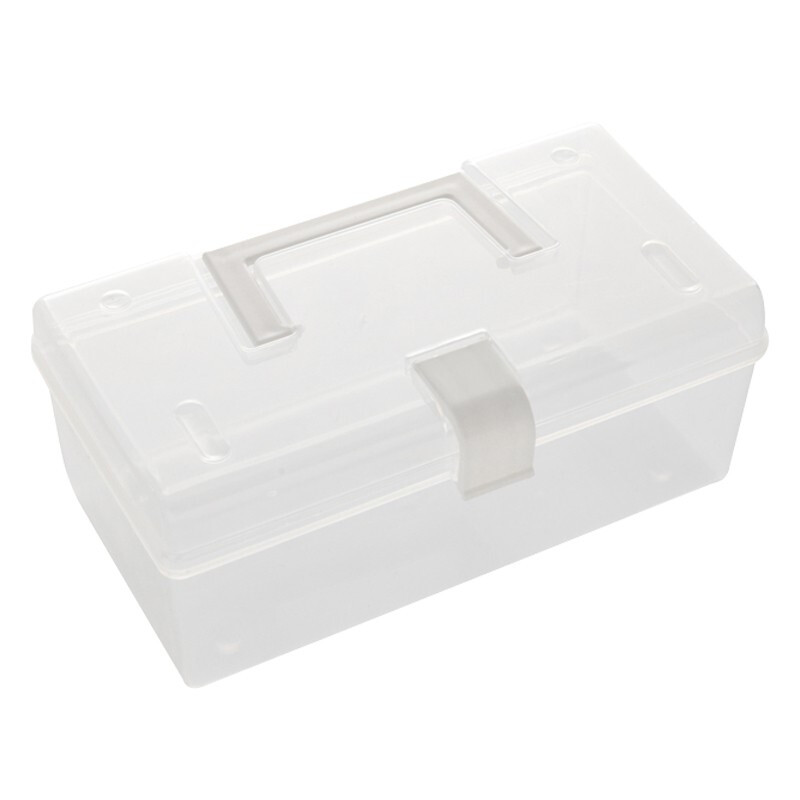 Wenstan W7364 (2 pieces) portable mask storage box, transparent storage box with lid, dust-proof storage box, large size 22.2*12*9