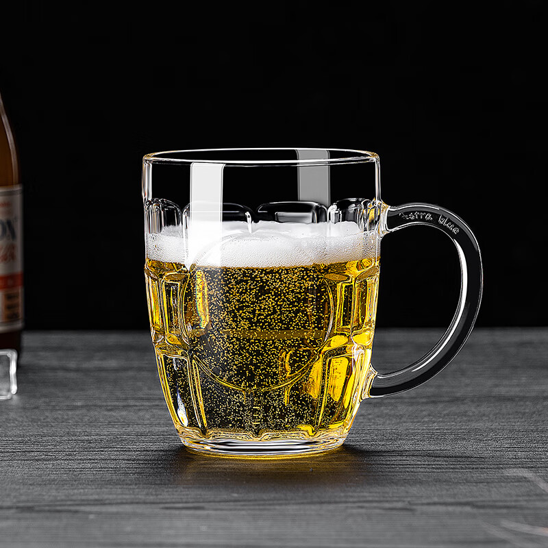 De Gust beer mug thickened with handle draft beer mug bar restaurant large capacity tea cup cold water glass juice cup pineapple cup thickened large capacity 290ml 6 pieces