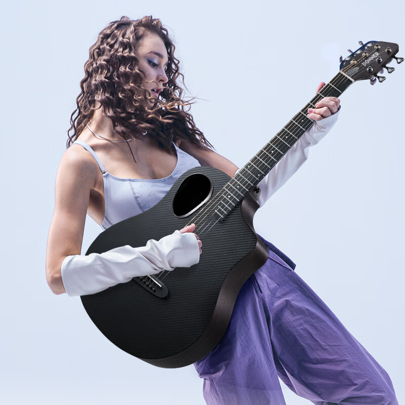 DONNER RISING G1 carbon fiber acoustic guitar, folk guitar, entry-level musical instrument for beginners and boys, retro polished color
