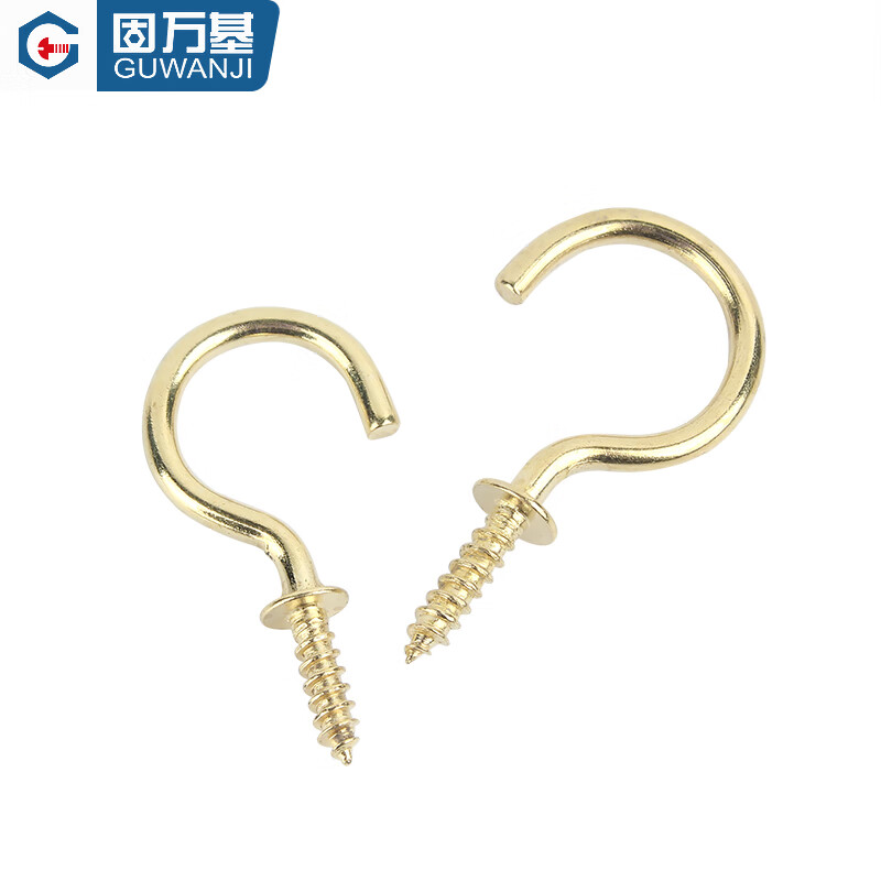Guwanji 9-character hook cup hook self-tapping screw hook with hook screw nine-character hook sheep eye self-tapping screw light hook national standard 1-1/2 inch 100 pieces