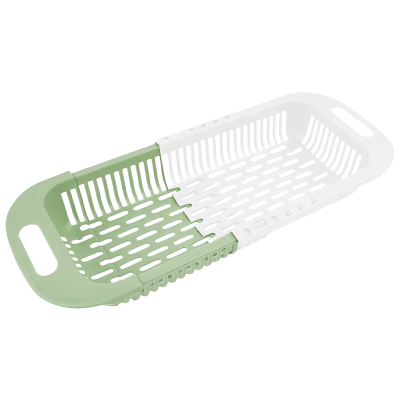 Mengting retractable drain basket vegetable sink kitchen sink pool washing vegetables and fruits plastic water-control storage rack