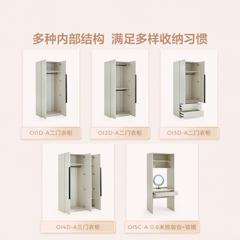 Lin's Home Finished Wardrobe Bedroom Home Storage Storage Cabinet Wardrobe ENF Level Optional Large Wardrobe Simple Cabinet OI9D E0 Level Main Material | Three Doors 1.2 Meter D Style