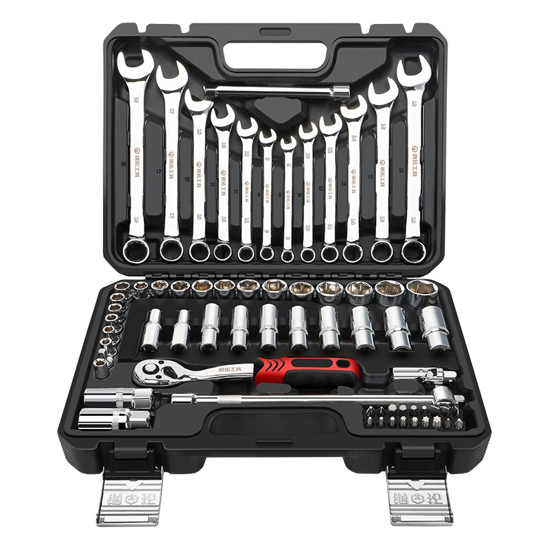 Gangtuo Auto Repair Tool Set Ratchet Socket Wrench Set Professional Auto Repair Tools Hardware Repair Tool Box 69 Piece Set 3/8 Medium Flying Short 6-24 Long 8-21