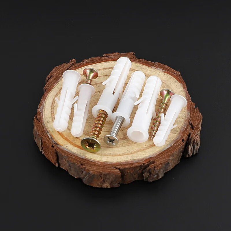 Weiwang national standard white plastic expansion tube/rubber plug with screws small yellow croaker plastic rubber plug expansion tube expansion screw bolt tube 5*25+iron screw M3*25 (250 sets)