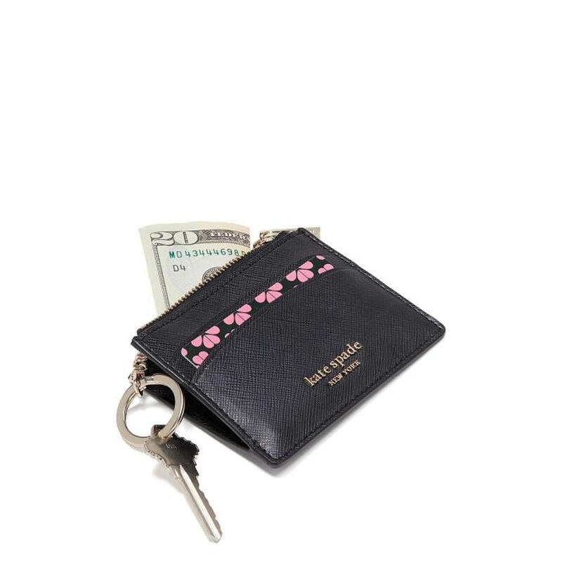 KATE SPADE luxury fashion brand women's wallet black leather card holder simple and fashionable 12383150 Black os