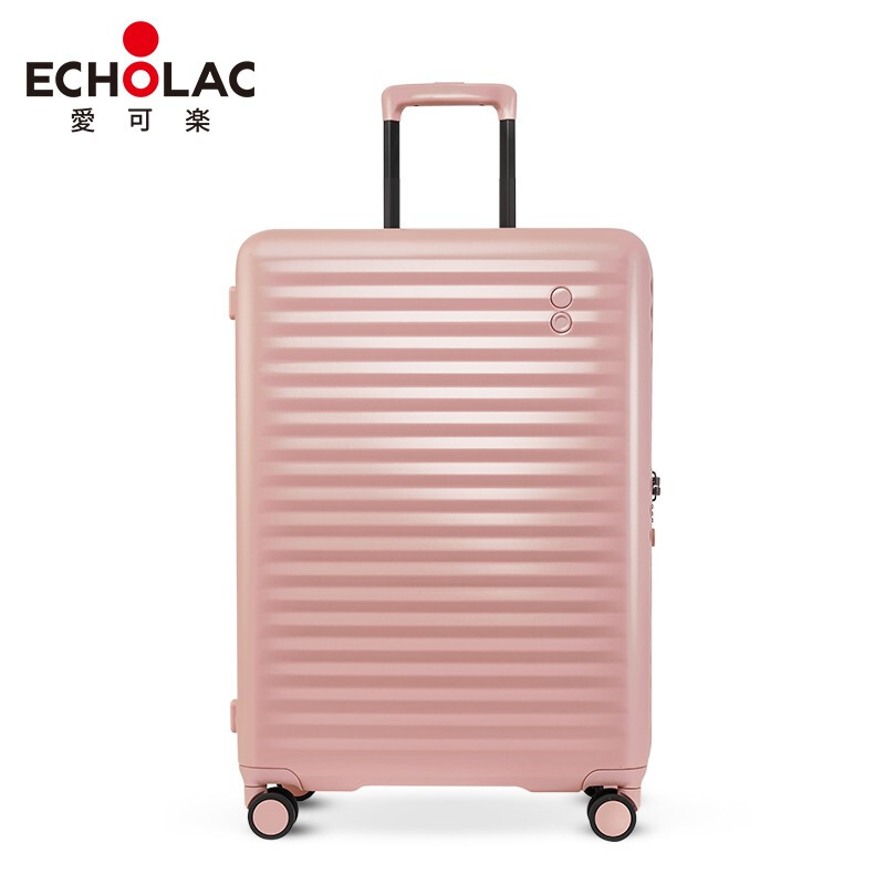 Echolac fashionable trolley case, scratch-resistant and wear-resistant, universal wheels, layered storage suitcase, striped password box, boarding case PC183, red, scratch-resistant case, 20 inches