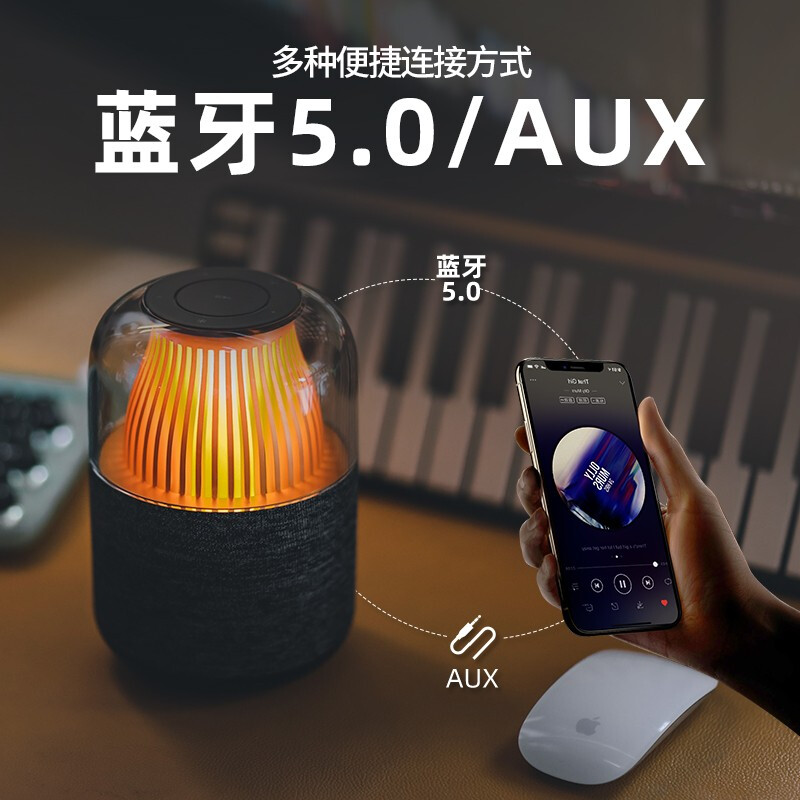 SANSUI Bluetooth Audio Wireless Portable Home Desktop Multimedia Small Mini Subwoofer Laptop Small Speaker Car Speaker 360 Degree Stereo F4