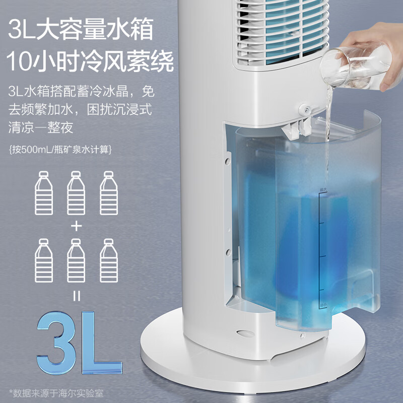 Haier household air conditioner fan cooling fan refrigeration fan soft sound electric fan floor air cooler water cooling tower fan air conditioner Jingdong self-operated bladeless fan small air conditioner HFZ-J8625A
