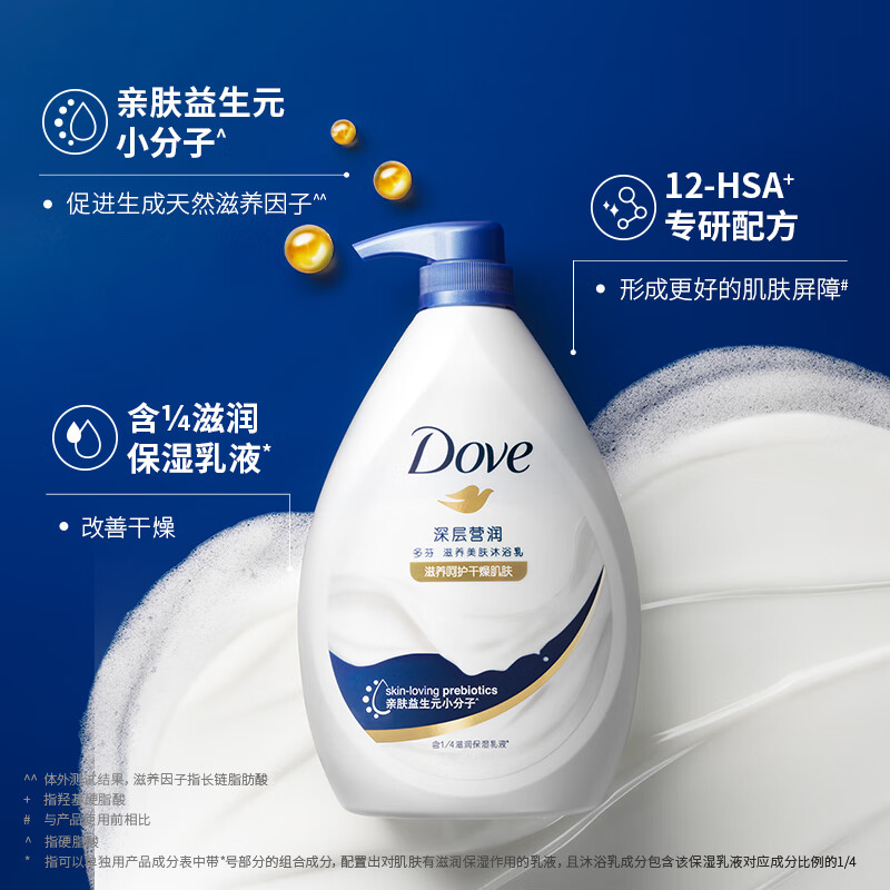 Dove Deep Moisturizing and Beauty Shower Gel 1000g Nourishes the skin, has a long-lasting fragrance, is suitable for both men and women