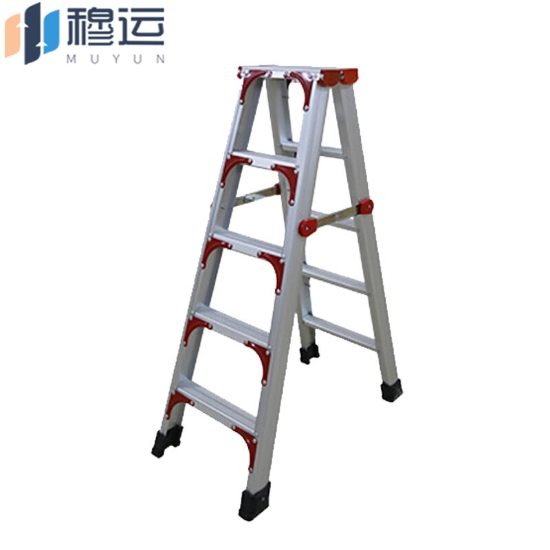 Muyun Aluminum Alloy Herringbone Folding Ladder Multi-Function Warehouse Decoration Ladder (Extra Thick) (Door Delivery) 1.25 Meters