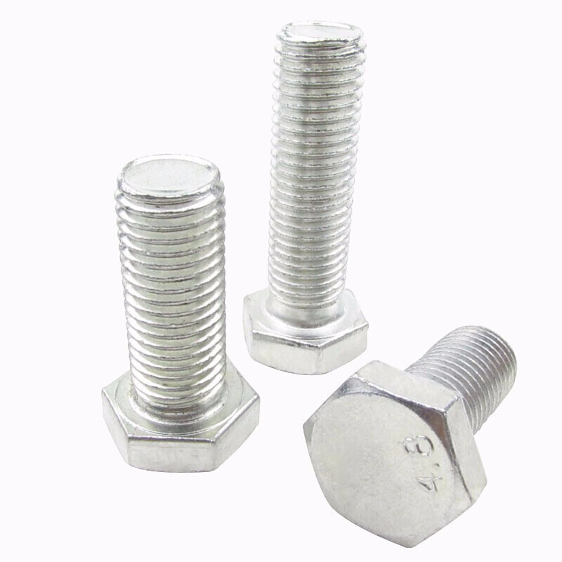 Jishuo GB30 national standard galvanized external hexagonal M18/20/22/24 bolt 4.8 grade galvanized hexagonal head screw M20*110
