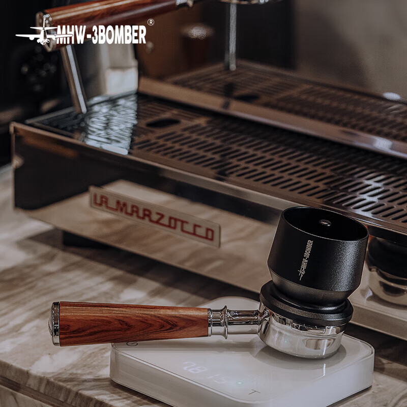 MHW-3BOMBER bomber coffee powder collector, grinder coffee powder cup, WBC coffee powder dropper, anti-spill and anti-static coffee powder dropper-black-58MM universal