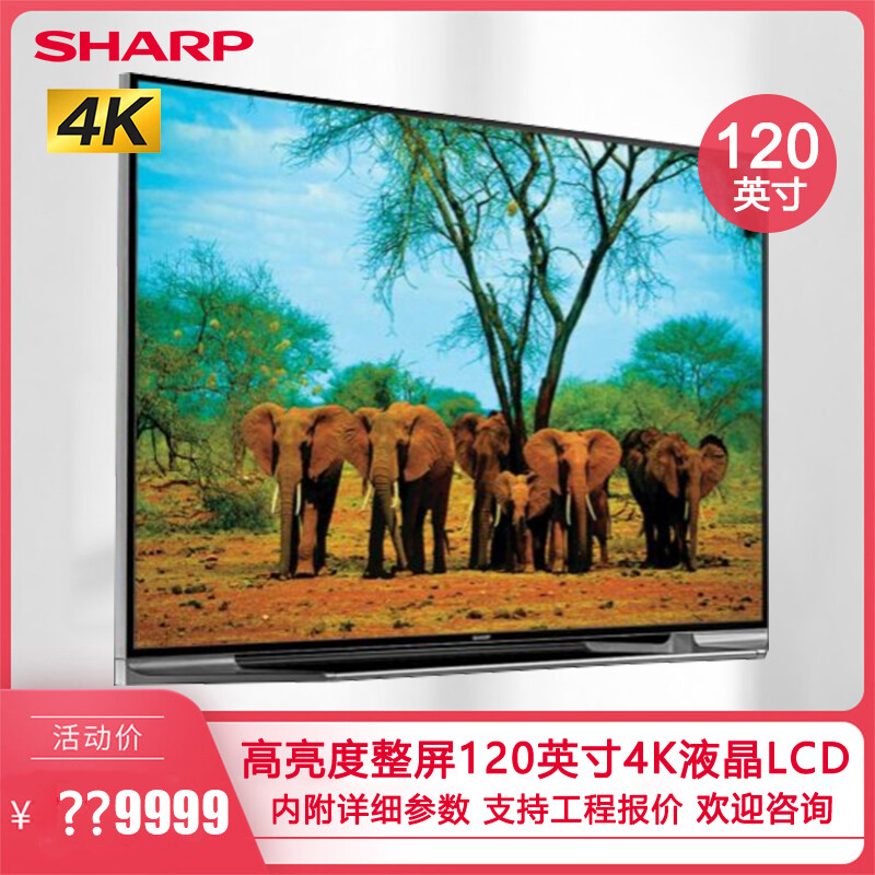 Sharp SHARP Sharp 120-inch large-screen LCD TV PN-H120 commercial display 4K high-definition conference room command center hall shopping mall store monitoring room