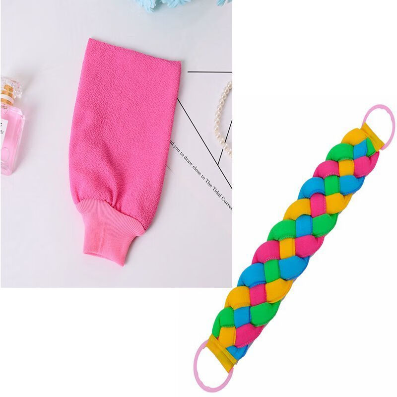 Meikeji braided bath towel, bath towel, bath towel, bath and back rub artifact, no need to ask for coarse sand, lengthened bath towel, 4-strand back rub towel, about 83cm long