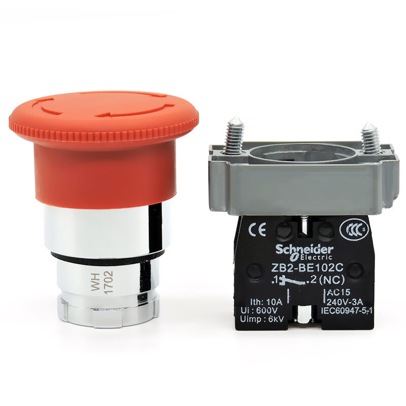 Original Schneider XB2BS emergency stop button switch red self-locking rotation reset XB2-BT pull-out normally open ZB2BE101 normally closed 102C XB2-BS542C 40 mushroom 1 normally closed