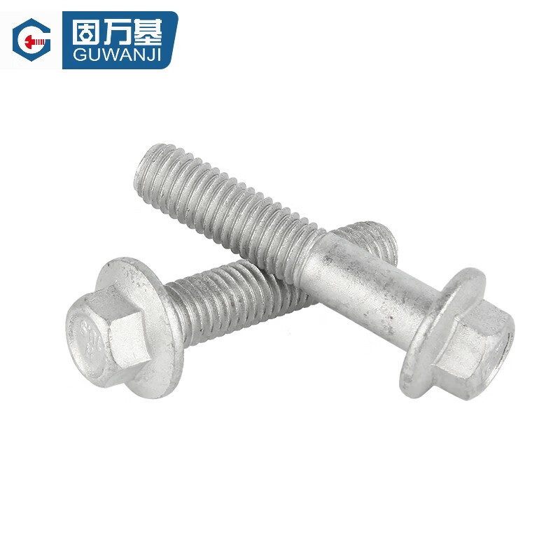 Guwanji Grade 10.9 external hexagonal flange bolt Dacromet automotive hexagonal padded screw large national standard fastener M6x12 (20 pieces)