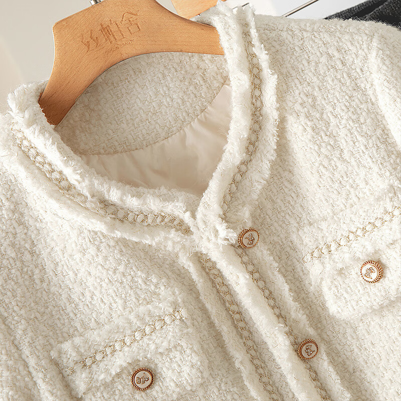 Sibaishe Elegant Small Fragrance Down Jacket 2025 Winter New Women's Lady Style Warm Wool Top