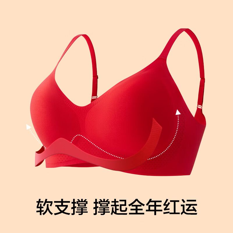 There is a tree underwear women's zodiac year of the horse bra set small breasts gathered seamless antibacterial underwear socks Qiji red gift box