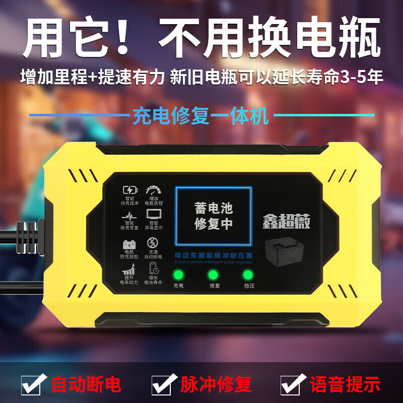 Bull 2025 new electric vehicle battery repairer genuine automatic power-off universal pulse charging battery life activation artifact