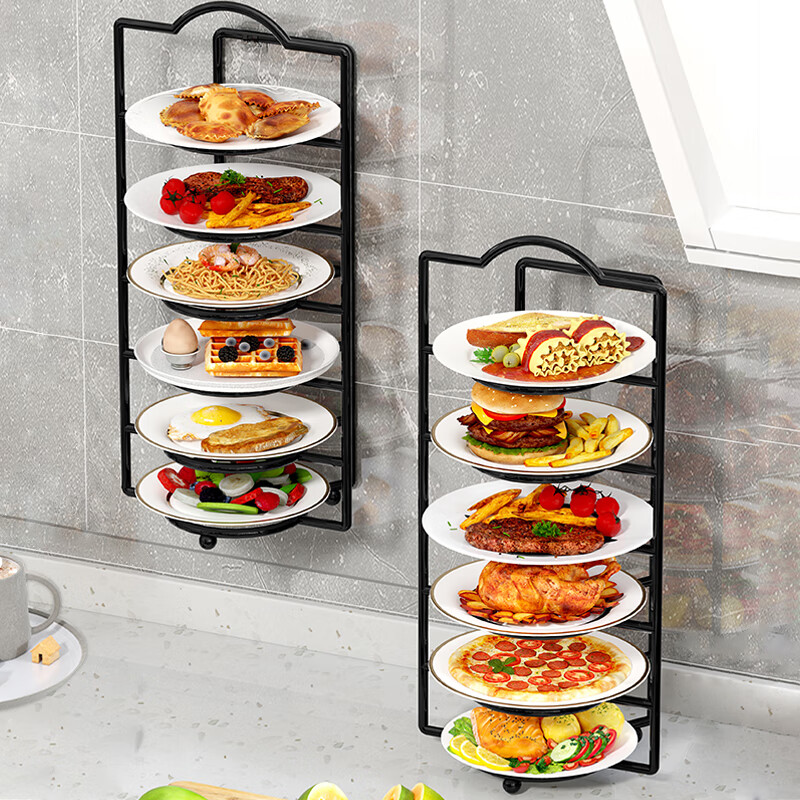 All racks, trays, leftovers, plates, storage racks, side dish preparation, storage racks, dish racks, hot pot kitchen shelves, multi-functional multi-layer white six-layer