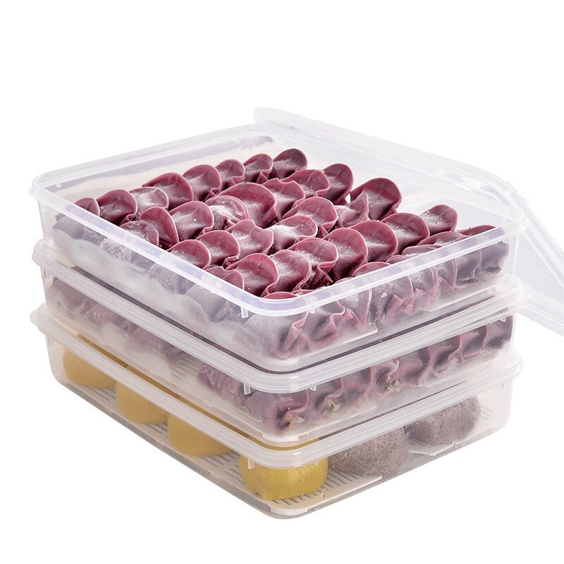 Bailu dumpling box household food-grade kitchen refrigerator storage box organization artifact wonton box fresh-keeping quick-freezing special large size 4 pack