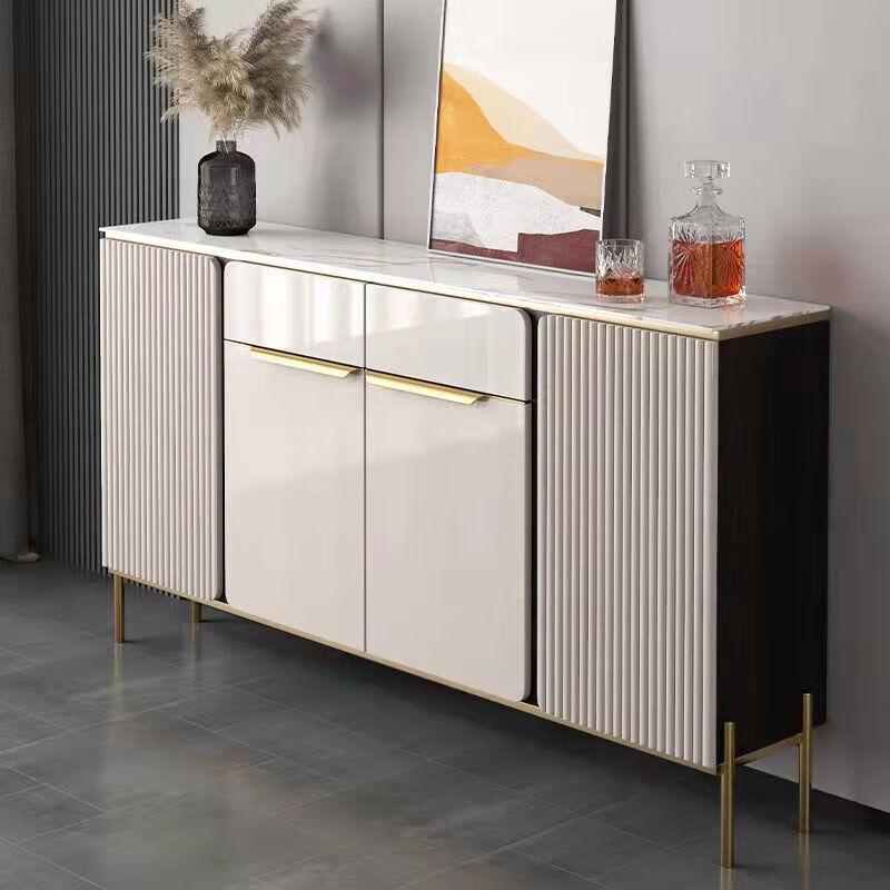 Laixiaoxiang slate light luxury sideboard multi-functional living room storage cabinet restaurant wine cabinet against the wall integrated tea cabinet light luxury slate 160 sideboard (double layer) including upstairs installation