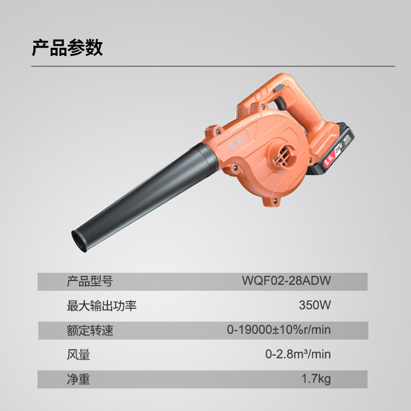 Dongcheng lithium hair dryer WQF02-28 blower 20V2.0 single electric car soot blower household powerful dust collector machine