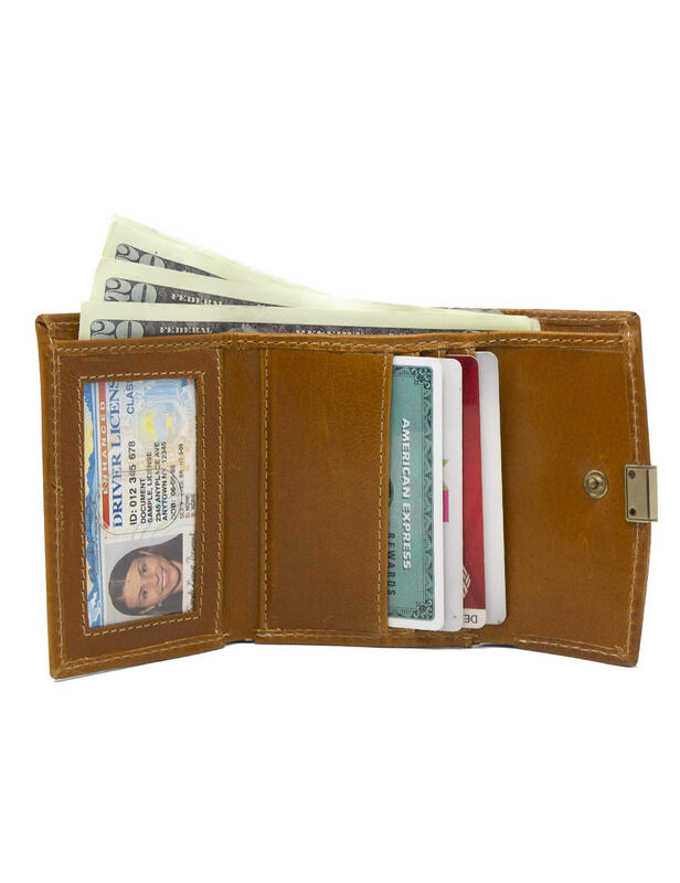 Timberland Timberland Women's Leather RFID Small Index Snap Wallet Wallet Cognac (Buff) one size