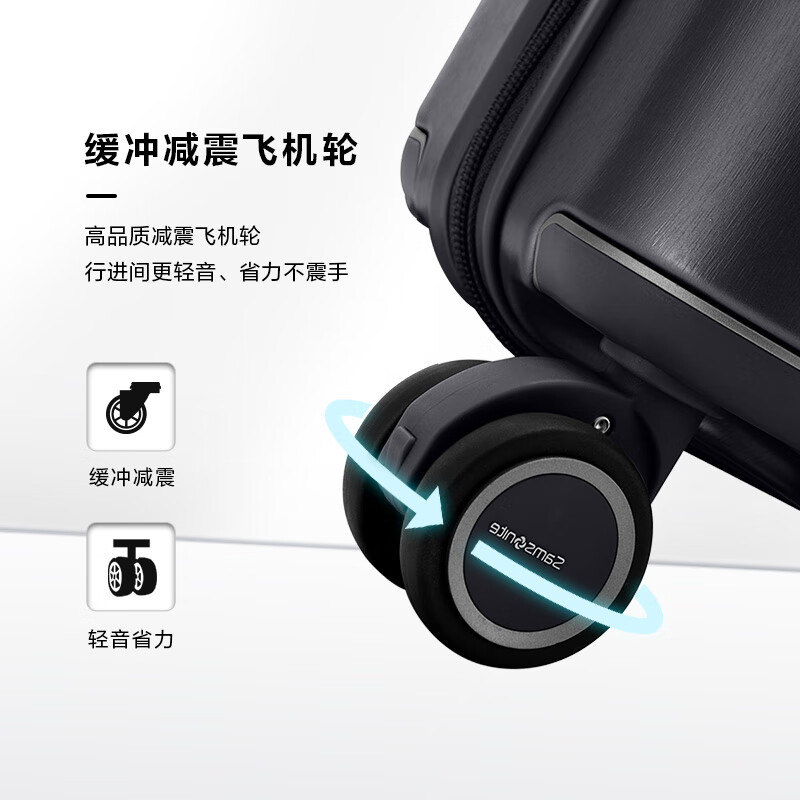 Samsonite Luggage 20-Inch Trolley Case Expandable Business Travel Luggage QX0 Black Password Carry-on Case