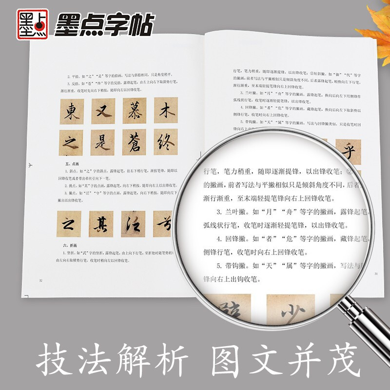 Ink dot copybook, calligraphy brush calligraphy, Zhao Mengfu's before and after Chibi Fu of Luo Shen, high-definition enlarged comparison version of classic stele calligraphy from past dynasties, simplified marginalia, running script calligraphy on stele calligraphy