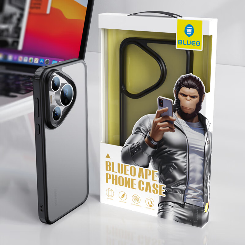 Mr. Blue Ape is suitable for HUAWEI Pura70pro mobile phone case HUAWEI Pura70Pro+ protective case armor anti-fall protective case frosted anti-fingerprint soft-sided hard case