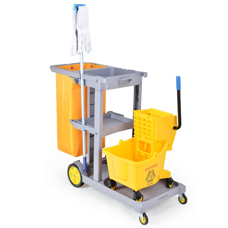Cleaning cart multi-function trolley hotel linen cart hotel cleaning cart property cleaning special tool cart property shopping mall upgraded extra thick version with cover