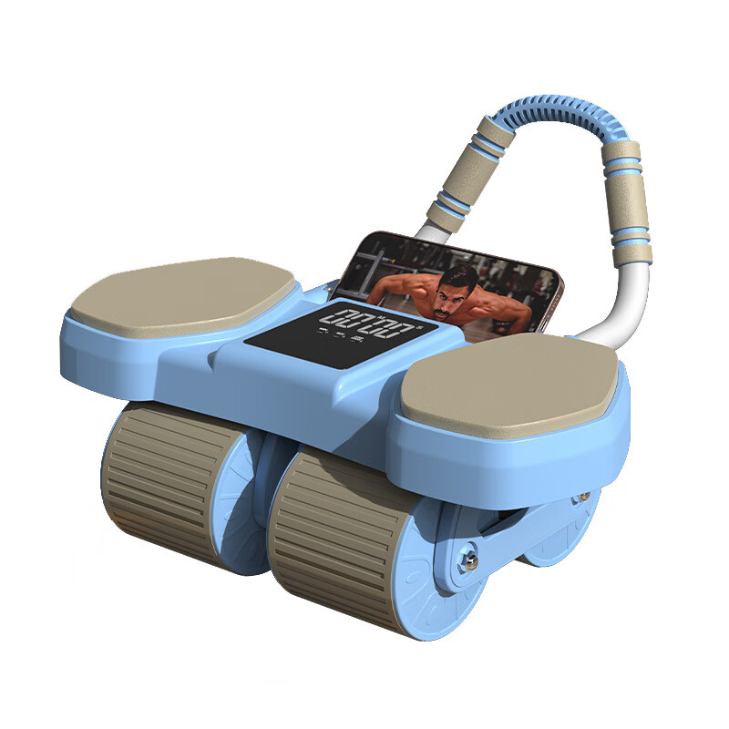 Chaoke (CAOOELCOL) four-wheel abdominal fitness wheel, automatic rebound elbow support type abdominal wheel, abdominal muscle wheel for men and women, abdominal curling and slimming artifact, fitness equipment, upgraded rebound four-wheel-smart APP interconnection, with kneeling pad
