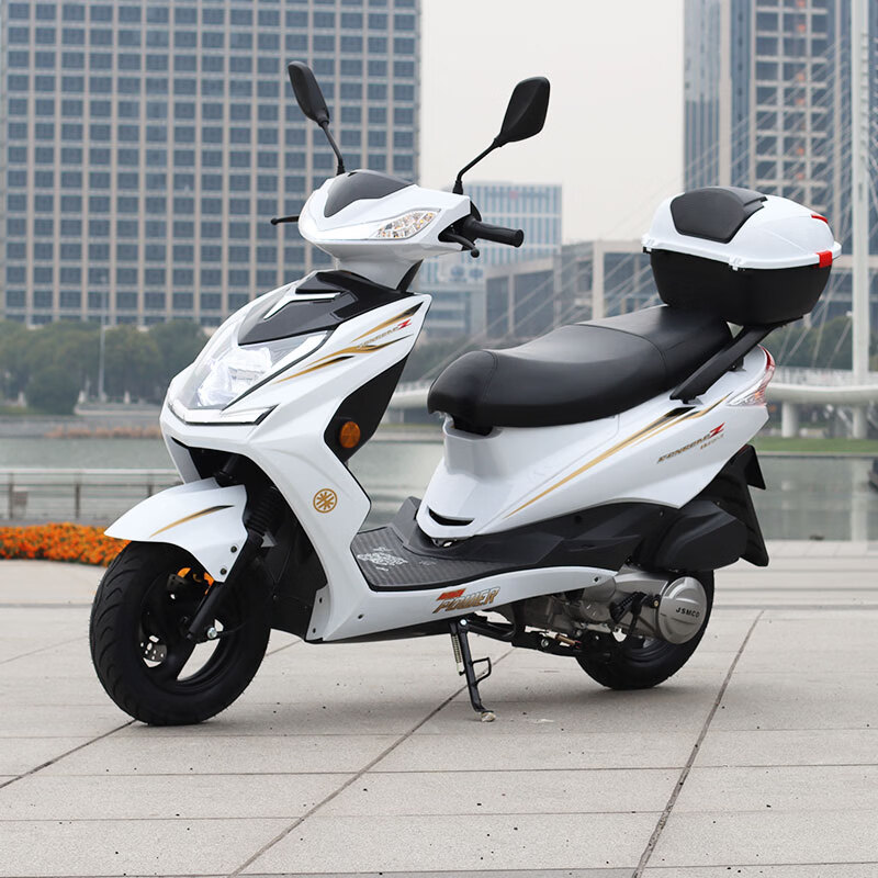 Jilang 125 displacement scooter motorcycle fuel vehicle scooter takeaway car fuel-saving wear-resistant National IV EFI export version high configuration National IV EFI brand white free shipping
