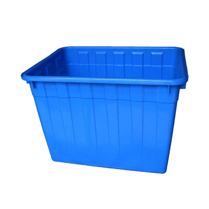 Extra large plastic fish tank bucket rectangular water storage box thickened aquaculture turnover 614 water tank without cover 670*485*380 default blue