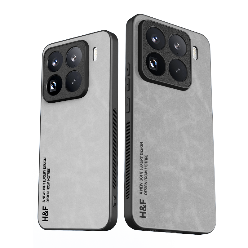 95% new, suitable for Xiaomi Mi 15pro mobile phone case, Xiaomi Mi 15Pro protective cover, upgraded skin texture, lambskin frosted lens, all-inclusive personalized silicone for men and women - smoke gray