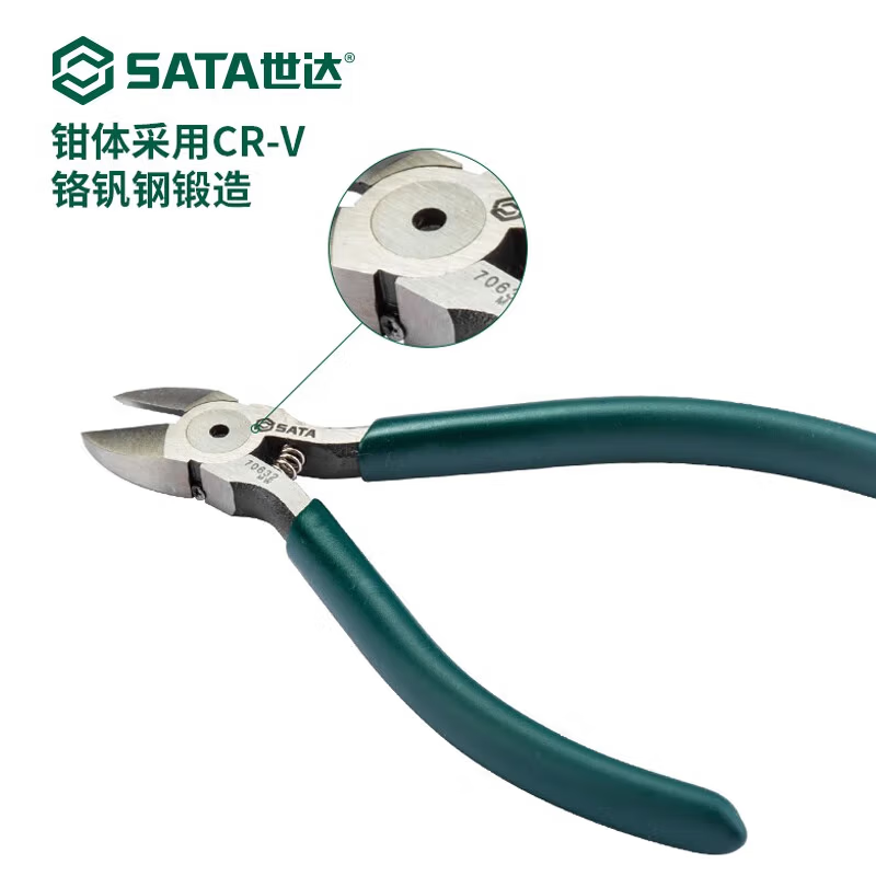 SATA Industrial Special Plastic Water Mouth Pliers Wire Stripping Pliers Electronic Pliers Cutting Pliers Tool 5 70632
