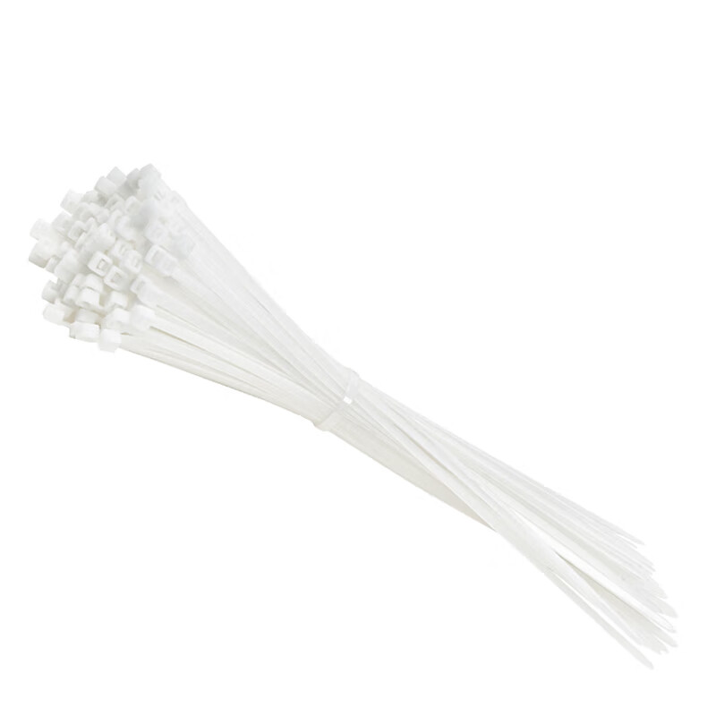 Jiuqiangu self-locking nylon cable ties, cable management tape, host installation, gardening, cable desktop cable management, wire binding, 4.8*400mm national standard white, 100 pieces/pack 0410