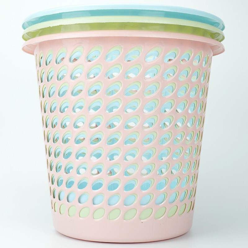 Hasdick commercial trash can in random colors (1 piece) simple and fashionable paper basket hollow trash can kitchen bathroom plastic trash can HKL-6