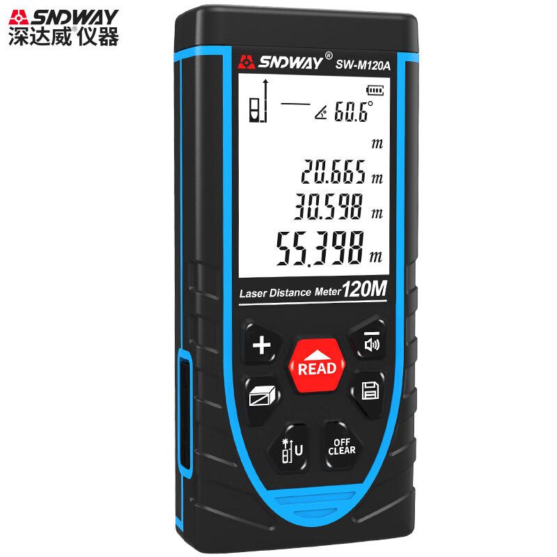 Shendawei laser range finder handheld high-precision infrared measuring instrument SW-M120A rechargeable 120 meters