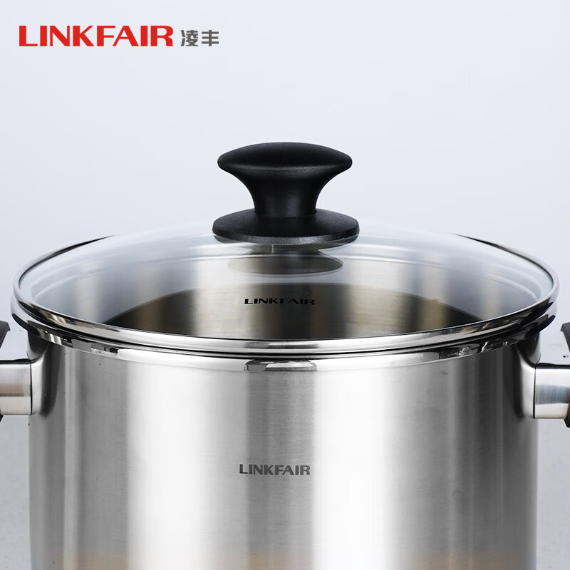 Lingfair (LINKFAIR) stainless steel pot lid with visual cooking tempered glass lid, autoclaved series 22cm pot lid