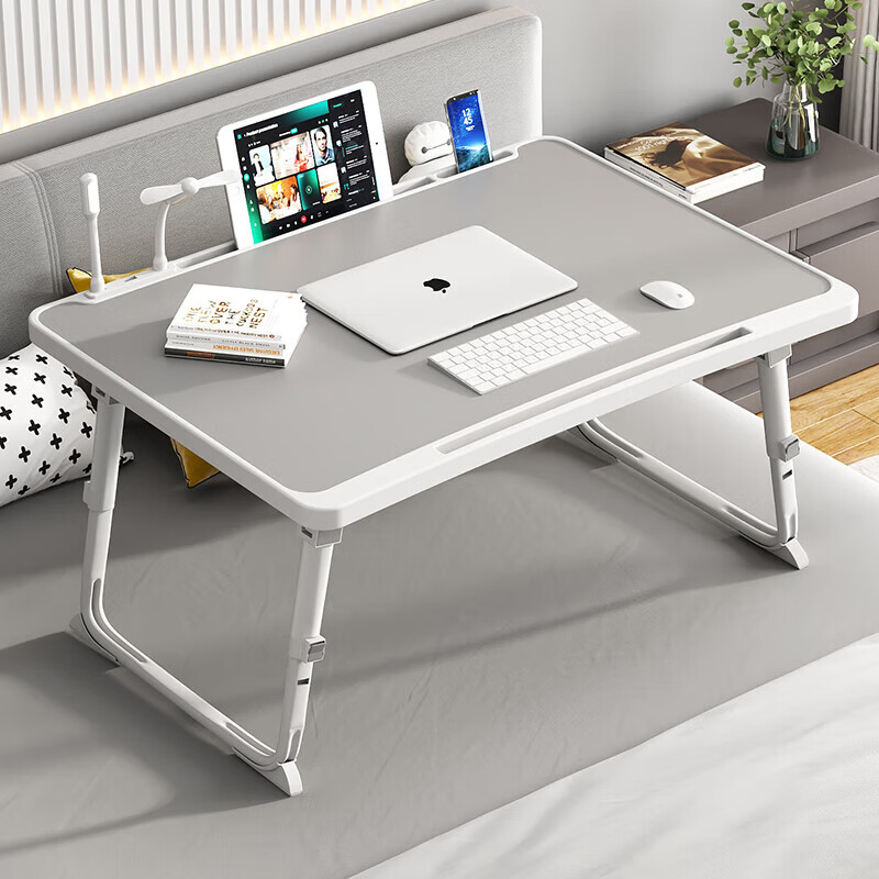 Xiaojiangcai bed can lift small table dormitory folding computer table study desk bay window student lazy table board gray
