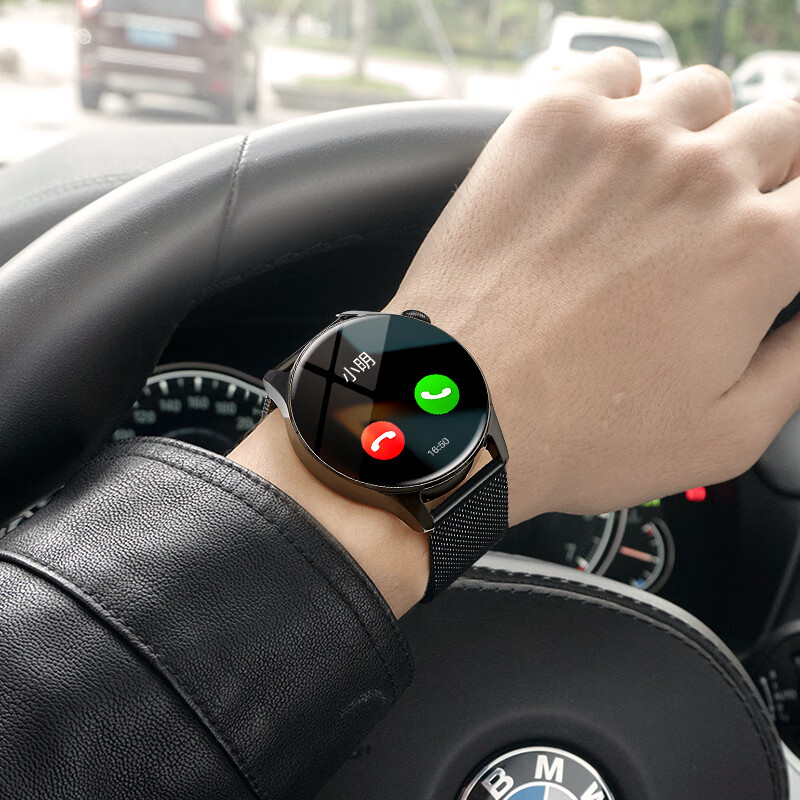 HKMW Smart Watch Men's 2025 New Multifunctional Call and Answer Heart Rate Sports Electronic Watch for Men Gear Black Steel Offline Payment HD Pass