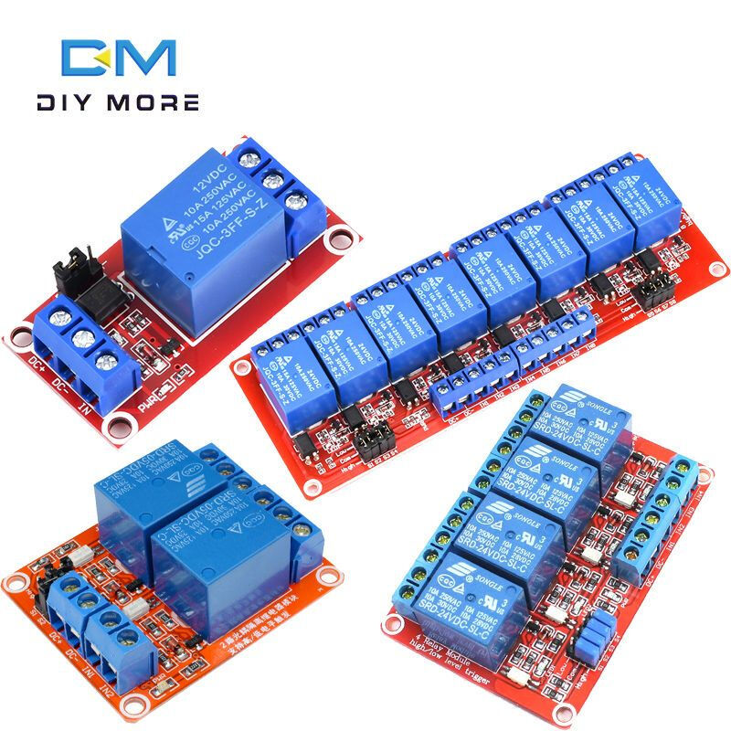 1 2 4 8-channel 5V12V24V relay module with optocoupler isolation supports high and low level trigger development board one channel 5V